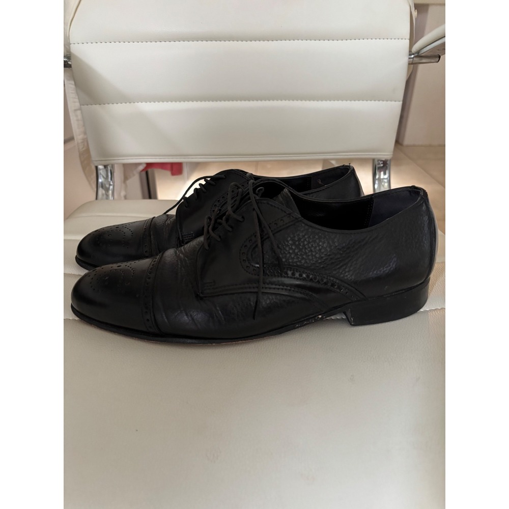Dexter Cap Toe Oxford Dress Shoes Black Leather Men Size 9 M Wingtip Brogue